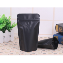 100g-150g tas kopi hitam dengan ritsleting dan katup